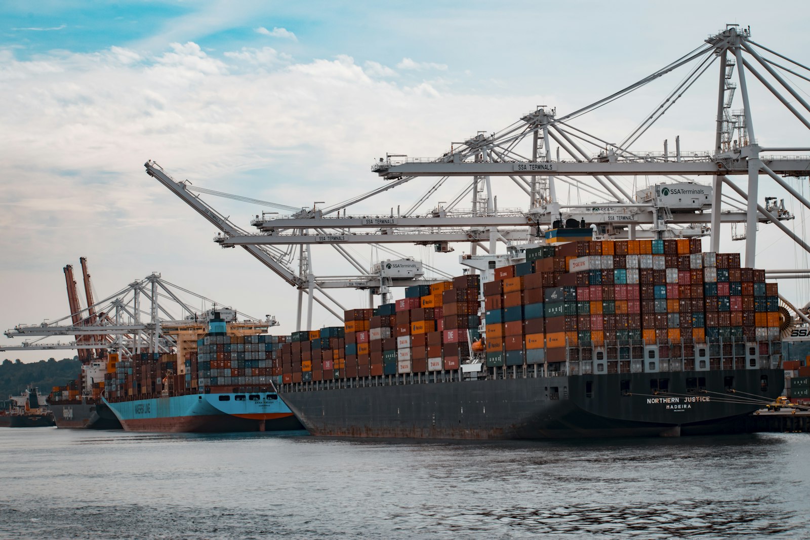 Containers and cargo moving through a Canadian port