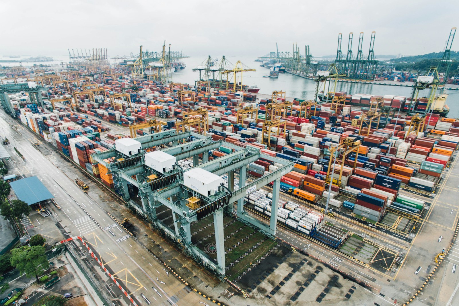 Cargo ship arriving at a Canadian port for customs clearance